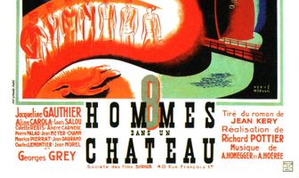 Huit hommes dans un château